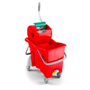 TTS Action Pro Dry Double flat mop bucket RED + Wringer