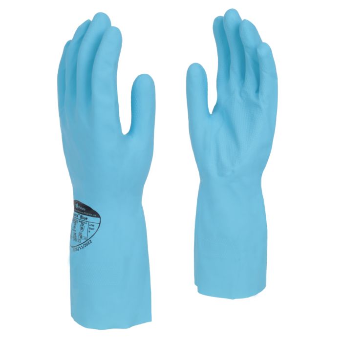 Polyco Pura™ Blue Nitrile Flocklined Glove 47n Size MEDIUM ( 8 )