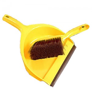 Plastic Dustpan/Brush Set SoftYellow HN070-Y