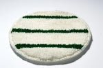 17" Queen Carpet Bonnet - professional cleaning pad with green stripes.