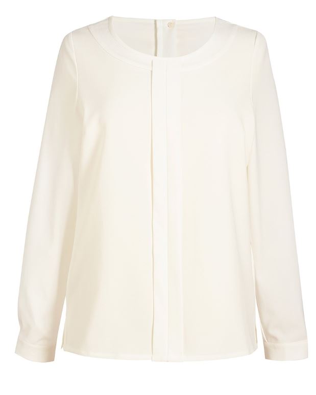 Riola Crepe De Chine L/SBlouse Cream 12