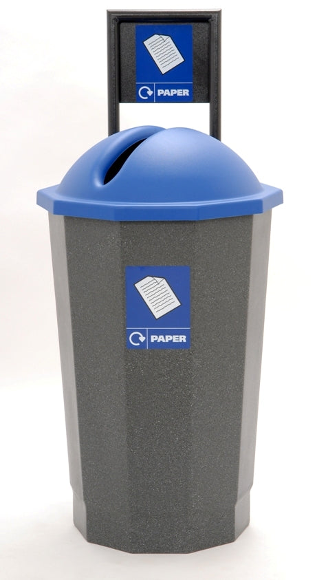 Mixed Recyclables Bin withBlack Lid 75 Lt