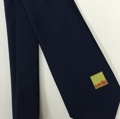 Savills Jacquard Tie Navy Blue