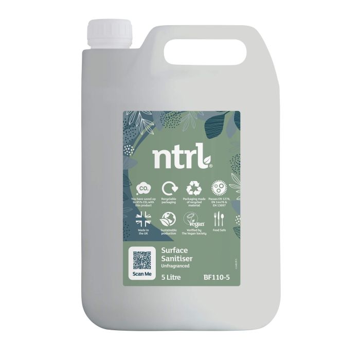 Jangro NTRL Surface Sanitiser Unfraganced 5L - BF110-5