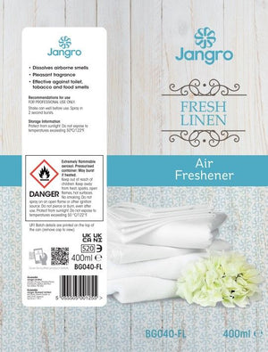 Jangro Air Freshener 400ml - Fresh Linen (BG040-FL) | Odour Control Spray