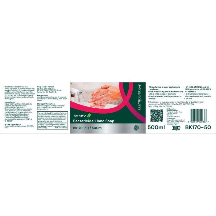 Jangro Premium Bactericidal Soap 500ml BK170-50