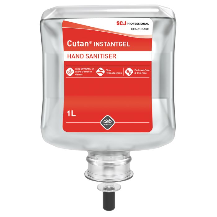 Cutan Instantgel Hand Sanitiser 1L – professional alcohol-based hand sanitiser packaging.