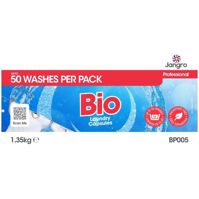 Jangro Enviro Bio Laundry Capsules x50 – BP005 | Fresh, Eco-Friendly Cleaning