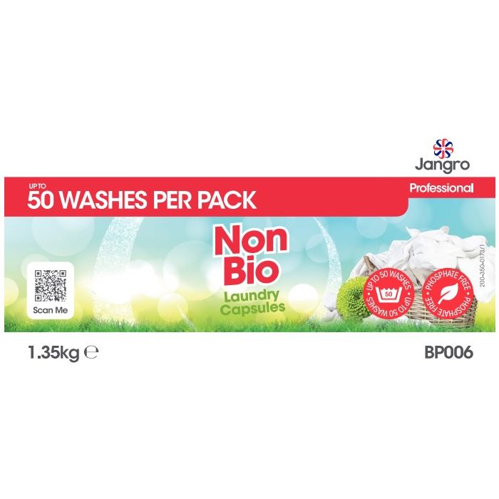 Jangro Enviro Non-Bio Laundry Capsules Pack 50 - BP006 | Sensitive Skin Safe
