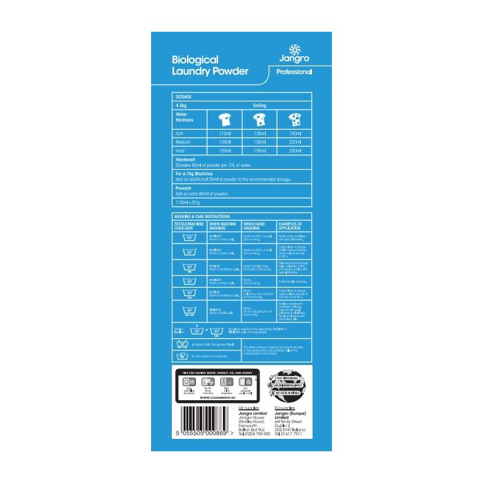 Jangro Biological Laundry Powder 100 Wash - BP012 | Tough on Stains, Gentle on Fabrics