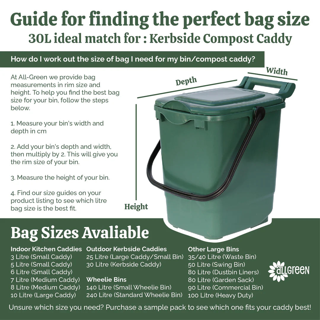 30L Kerbside Caddy Compostable Bio Bag Liner 10bags per roll - 41816