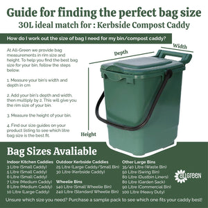 30L Kerbside Caddy Compostable Bio Bag Liner 10bags per roll - 41816