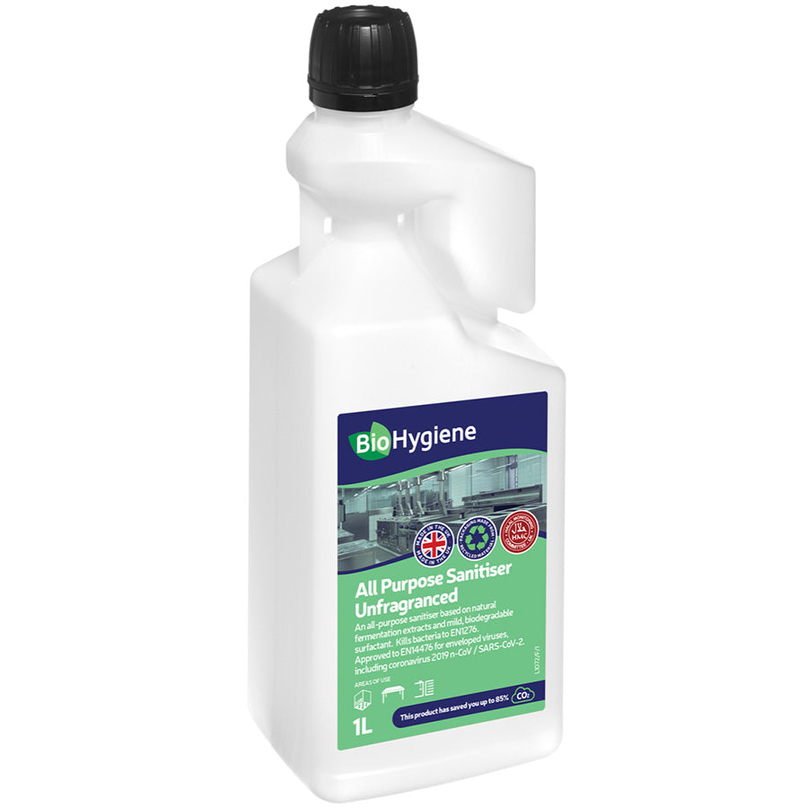BioHygiene All Purpose Sanitiser Unfragranced 1L - Concentrate