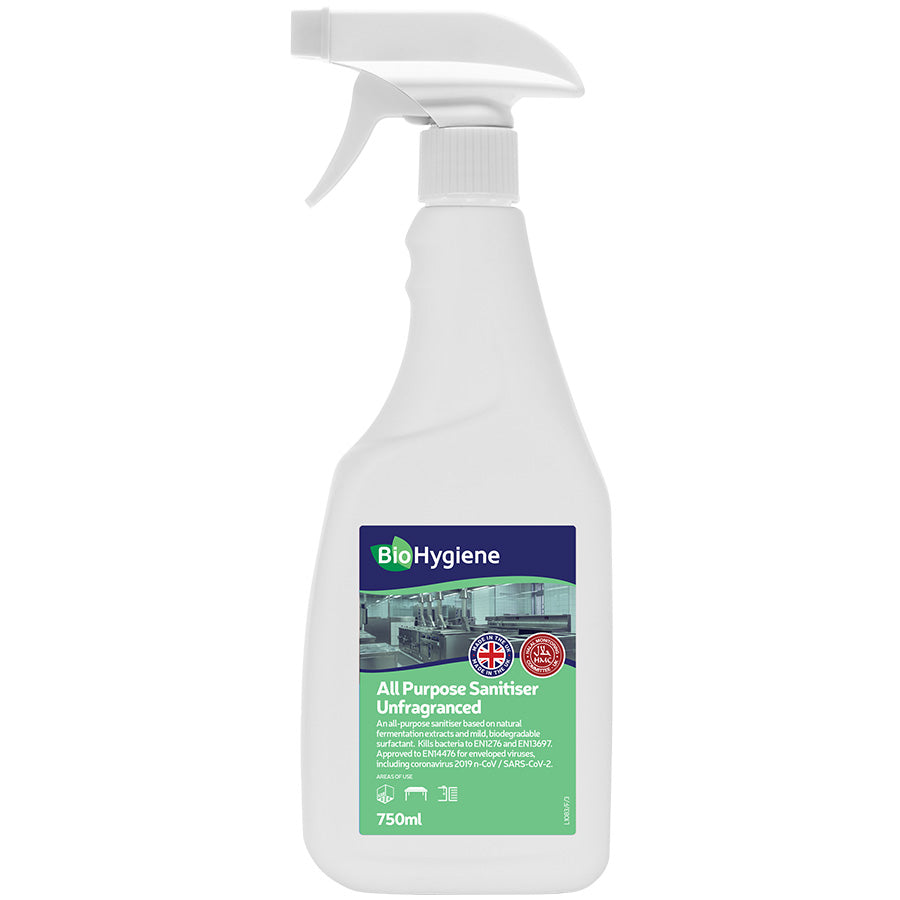 BioHygiene All Purpose Sanitiser RTU 750ml | Unfragranced Eco Surface Cleaner