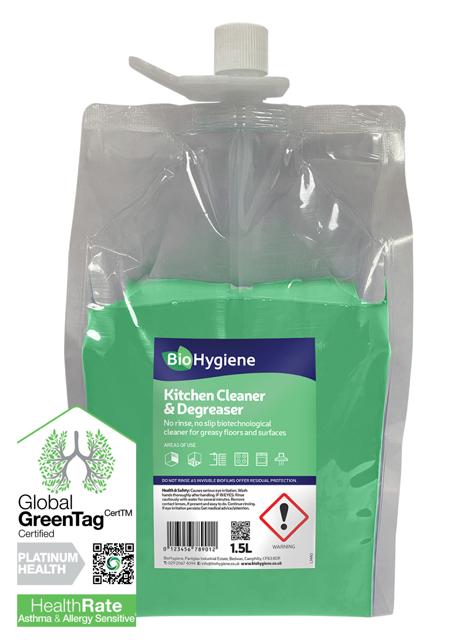 BioHygiene Kitchen Degreaser 1.5L - Dosing Pouch Concentrate