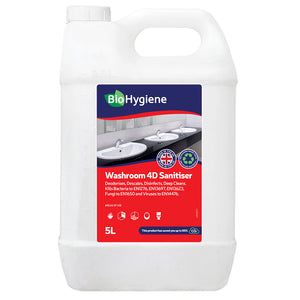 BioHygiene Washroom 4D Sanitiser 5L | Quad Action Eco-Friendly Cleaner