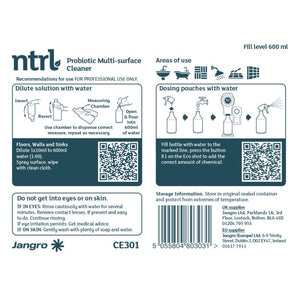 Empty Trigger Bottle for Jangro NTRL Probiotic Washroom Cleaner - CE301 (104494) | 600ml Reusable Spray Bottle