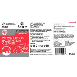 Jangro Enviro W1 Washroom Cleaner Trigger Bottle - CE451 | Reusable & Colour-Coded