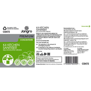 Jangro Enviro K4 Kitchen Sanitiser Trigger Bottle – CE472 | Reusable & Eco-Friendly