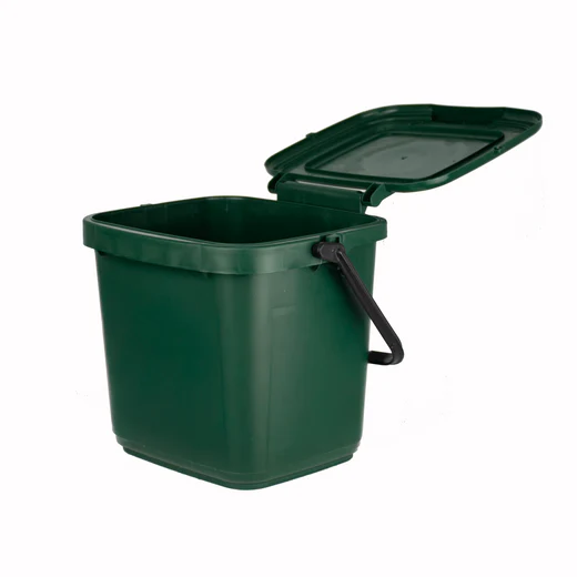 7L Green Food Waste Caddy ROB105355GRE - Compact Kitchen Compost Bin with Lid