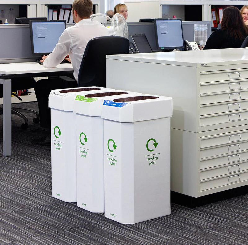 Combin CB300 Recycling Bin Set of 5 | Includes 25 Sorting Stickers for Easy Waste Separation