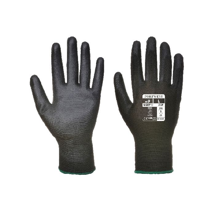 PU Palm Glove Black - Size 8 (Medium) | DF067-BK | Precision Grip Glove