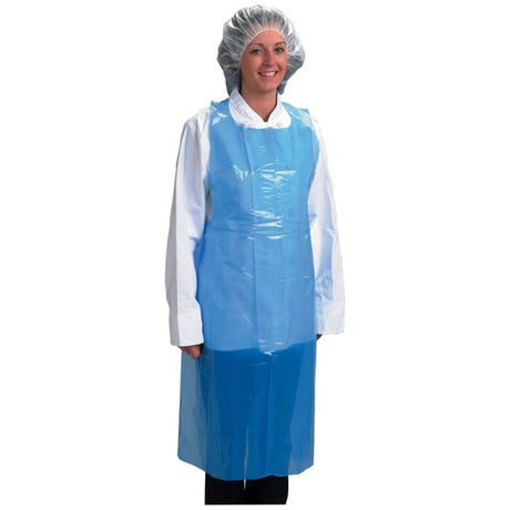 Blue Disposable Apron – protective wear for hygiene and safety in various settings.