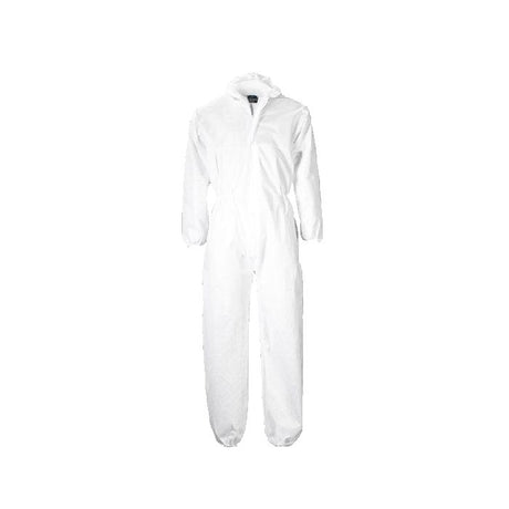 Disposable Coverall Medium 40g - DG061-M | Lightweight PPE Boiler Suit in white.