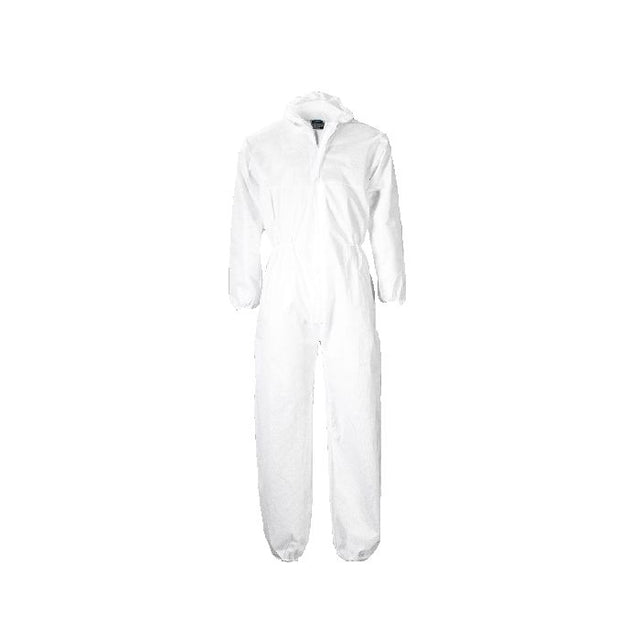 Disposable Coverall Medium 40g - DG061-M | Lightweight PPE Boiler Suit in white.