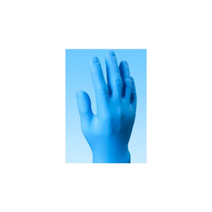 Blue nitrile gloves, medium size, pack of 100 for medical use.