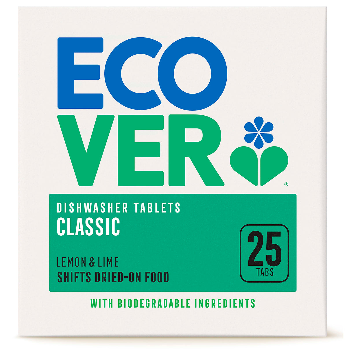 Ecover Classic Dishwasher Tablets 25 Pack - Eco-Friendly Lemon & Lime