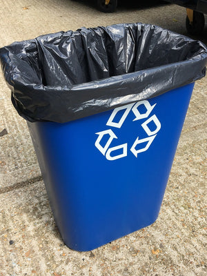 Desk side Recycling Bin 39L Blue - FG295773BLUE - CB320 | Rubbermaid Slim Office Recycling Bin