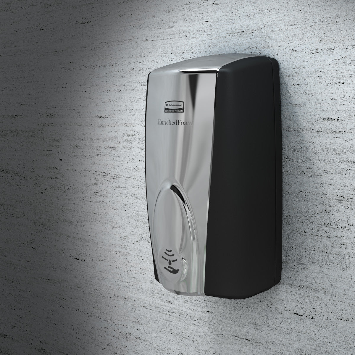 Rubbermaid AutoFoam Soap & Sanitiser Dispenser Black Chrome - FG750411 | Touch‑Free Hygienic Dispenser