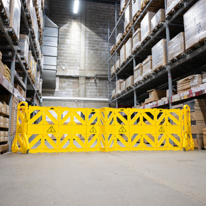 Rubbermaid Portable Barrier System - FG9S1100YEL - HM013 | Expanding Safety Barrier