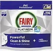 Fairy Platinum Dishwasher Tablets x 116 - FA116 | Deep Clean & Shine