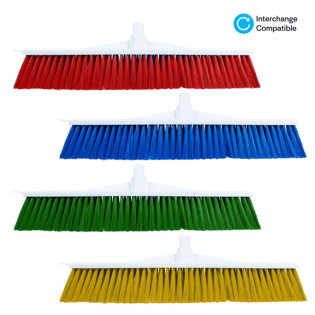 Large Heavy Duty Soft Broom 50cm Blue - 992296 | Colour‑Coded Soft Bristle Broom
