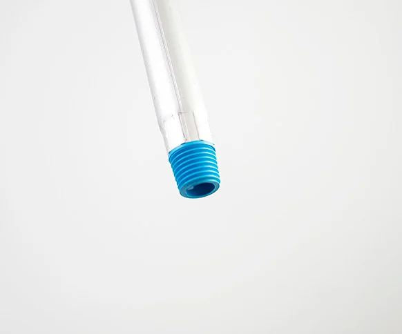 Threaded aluminium handle for carpet brush, 1360mm in length.