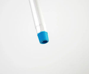 Threaded aluminium handle for carpet brush, 1360mm in length.
