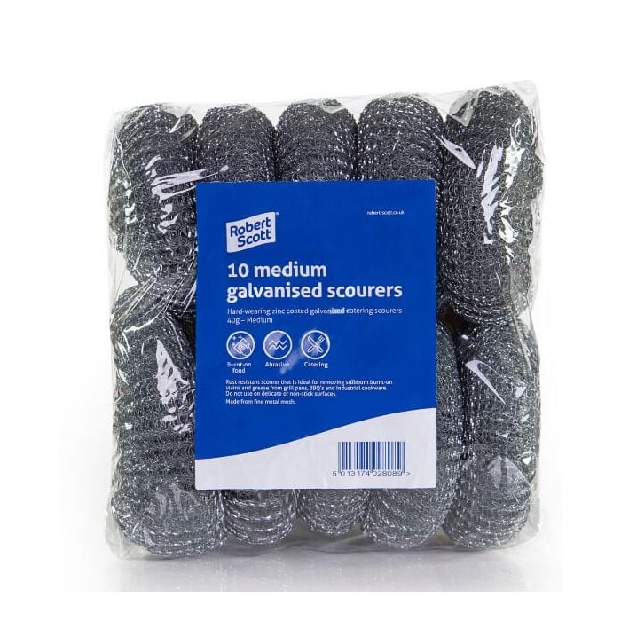 Galvanised Steel Scourer 40g - HL075 | Heavy-Duty Cleaning Pad