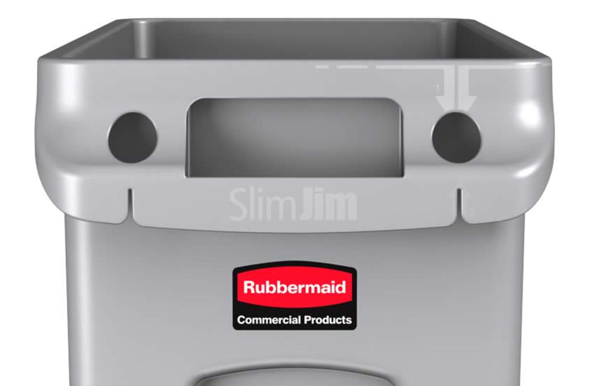 Slim Jim 87L Grey Recycling Bin CB310-GY (FG354060) - Space-Saving Waste Container with Venting Channels