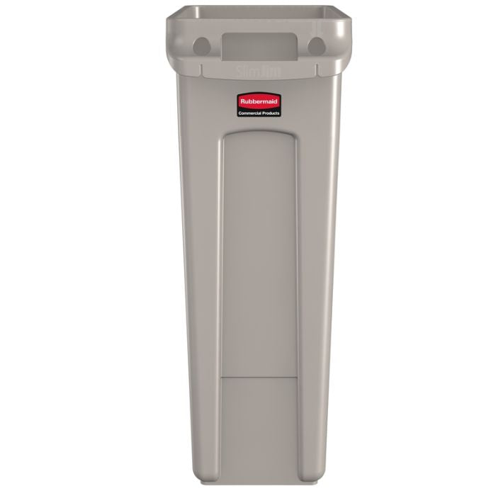Slim Jim 87L Grey Recycling Bin CB310-GY (FG354060) - Space-Saving Waste Container with Venting Channels