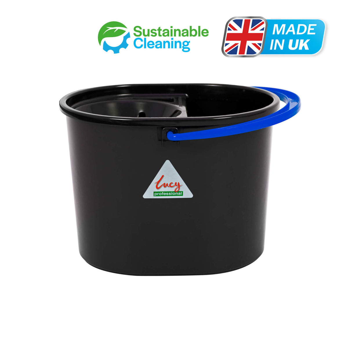 Recycled Oval Lucy Mop Bucket - Blue Handle | L1500292 | Eco-Friendly Cleaning Tool
