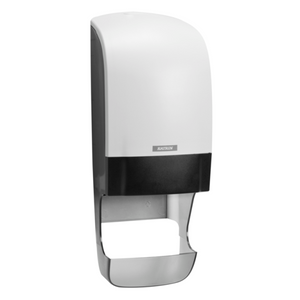 Jangromatic Dispenser – white plastic paper towel dispenser for commercial use.