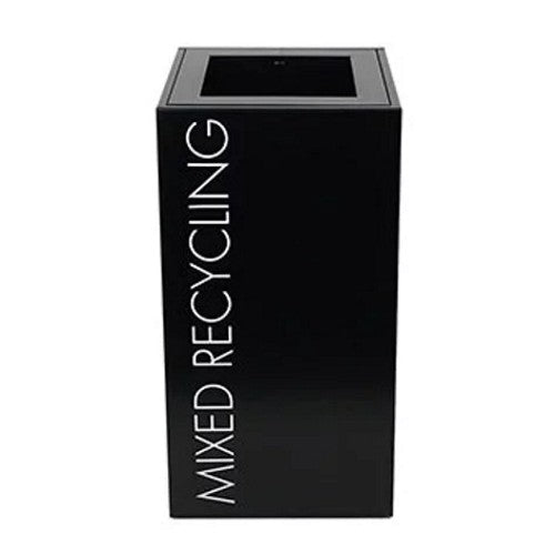 100L Recycling Bins Freestanding Silver Metal General Waste Decal