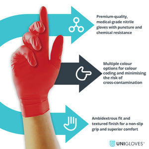 Pearl Red Nitrile Powder Free Glove Large x 100 - GP0064