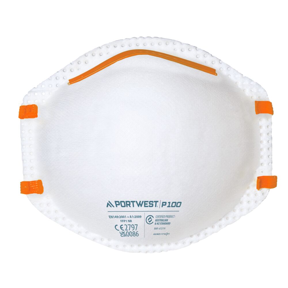 Portwest FFP1 Respirator Mask - Pack of 20 | P100 | Certified PPE