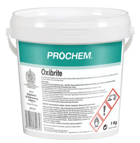 Prochem Oxibrite 1kg – packaging with usage instructions and safety information.