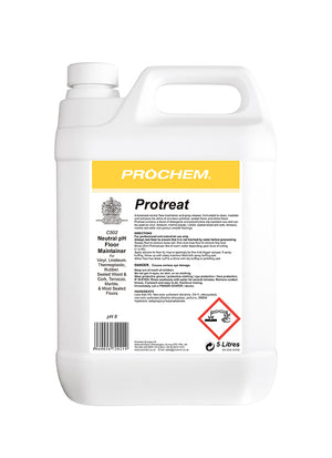 Prochem Protreat 5L – neutral pH floor maintainer with usage instructions and safety information.
