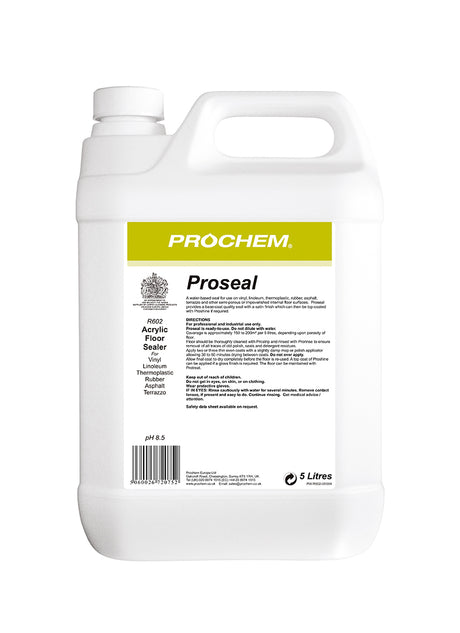 Prochem Proseal 5L – professional floor sealer for hard surfaces with usage instructions.