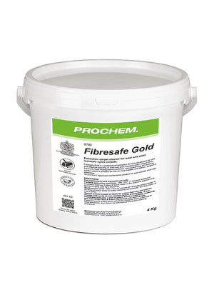 Prochem Fibresafe Gold 4kg – carpet and upholstery extraction detergent packaging.